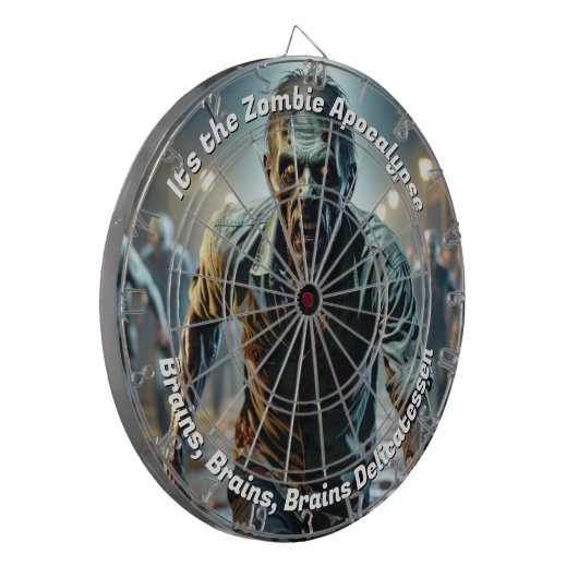 Zombie Apokalypse Creepy Funny Dartscheibe (Vorderseite Links)