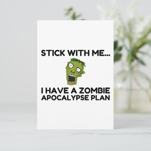 Zombie-Apokalypse Dankeskarte (Stehend Vorderseite)