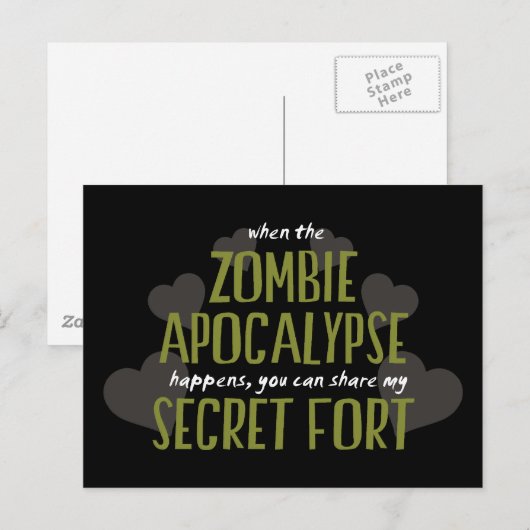 Zombie Apokalypse Fort Postkarte (Vorne/Hinten)
