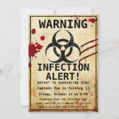 Zombie Apokalypse Geburtstag | Halloween-Biogefähr Einladung (Vorderseite)