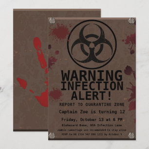 Zombie Apokalypse Geburtstag   Halloween-Biogefähr Einladung
