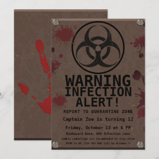 Zombie Apokalypse Geburtstag | Halloween-Biogefähr Einladung