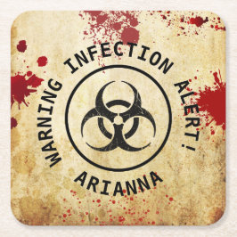 Zombie Apokalypse Geburtstag | Halloween-Biogefähr Rechteckiger Pappuntersetzer