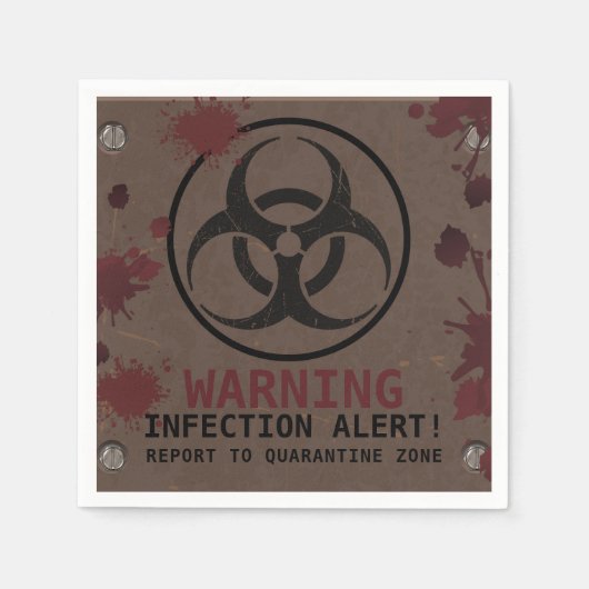 Zombie Apokalypse Geburtstag | Halloween-Biogefähr Serviette (Vorderseite)