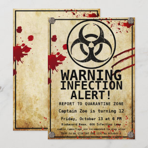 Zombie-Apokalypse-Geburtstag Halloween-Biohazard Einladung