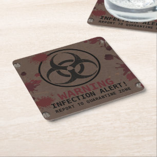 Zombie-Apokalypse-Geburtstag   Halloween-Biohazard Rechteckiger Pappuntersetzer