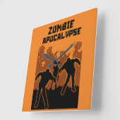 Zombie Apokalypse Geschenke Quadratische Wanduhr (Winkel)
