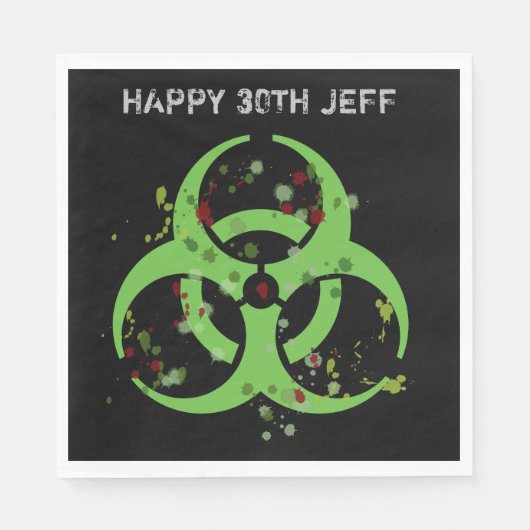 Zombie Apokalypse Gore Spritzer Biogefährdung Serviette (Vorderseite)