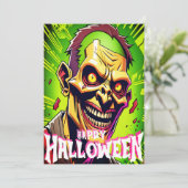 Zombie Apokalypse Halloween. Feiertagskarte (Stehend Vorderseite)