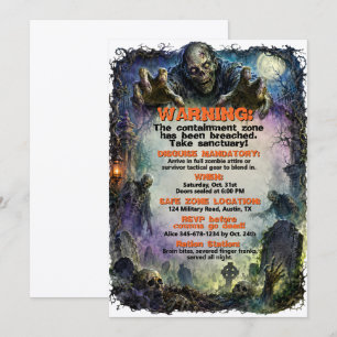 Zombie-Apokalypse-Halloween-Kostenfest-Party Einladung