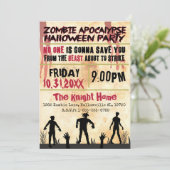 Zombie Apokalypse Halloween-Party Einladung (Stehend Vorderseite)