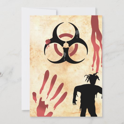 Zombie Apokalypse Halloween-Party Einladung (Rückseite)