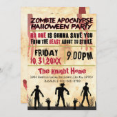 Zombie Apokalypse Halloween-Party Einladung (Vorne/Hinten)