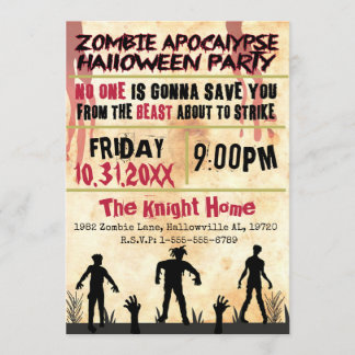 Zombie Apokalypse Halloween-Party Einladung