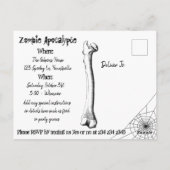 Zombie Apokalypse Halloween-Party Einladung Postkarte (Rückseite)