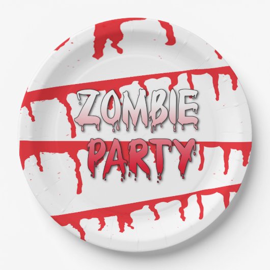 Zombie Apokalypse Halloween-Party Pappteller (Vorderseite)