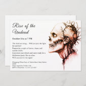 Zombie Apokalypse Halloween Untot Party Alert Einladung (Vorne/Hinten)