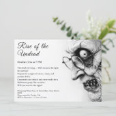 Zombie Apokalypse Halloween Untot Party Alert Einladung (Stehend Vorderseite)