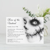 Zombie Apokalypse Halloween Untot Party Alert Einladung (Stehend Vorderseite)