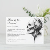 Zombie Apokalypse Halloween Untot Party Alert Einladung (Stehend Vorderseite)