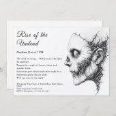 Zombie Apokalypse Halloween Untot Party Alert Einladung (Vorne/Hinten)