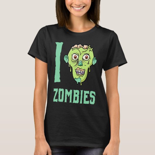Zombie-Apokalypse Ich liebe Zombies T-Shirt (Vorderseite)