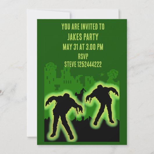 Zombie Apokalypse Kids Einladung (Vorderseite)