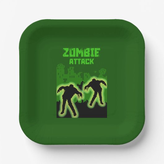 Zombie Apokalypse Kids Pappteller (Vorderseite)