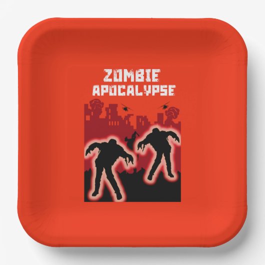 Zombie Apokalypse Kinder Shirt Pappteller (Vorderseite)