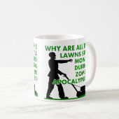 Zombie Apokalypse Lawn Mowing Funny Mug Kaffeetasse (VorderseiteRechts)