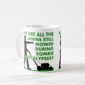 Zombie Apokalypse Lawn Mowing Funny Mug Kaffeetasse (Vorderseite Links)
