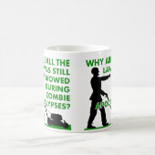 Zombie Apokalypse Lawn Mowing Funny Mug Kaffeetasse (Mittel)