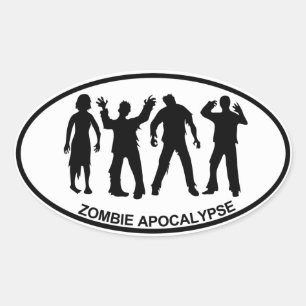 Zombie Apokalypse Ovaler Aufkleber