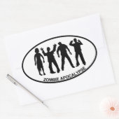 Zombie Apokalypse Ovaler Aufkleber (Umschlag)