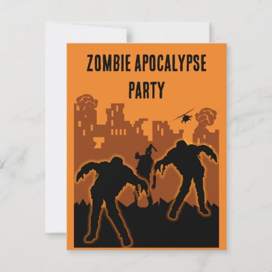 Zombie Apokalypse Party Einladung (Vorderseite)