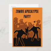 Zombie Apokalypse Party Einladung (Vorne/Hinten)