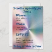 Zombie Apokalypse Party Einladung (Rückseite)
