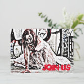 Zombie Apokalypse Party Einladung (Stehend Vorderseite)