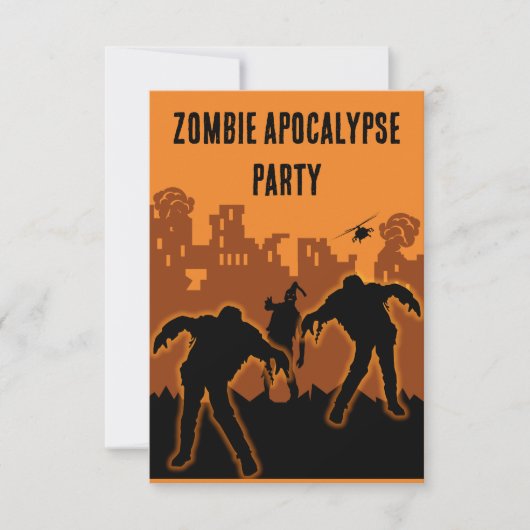 Zombie Apokalypse Party Einladung (Vorderseite)