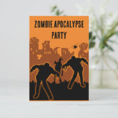 Zombie Apokalypse Party Einladung (Stehend Vorderseite)