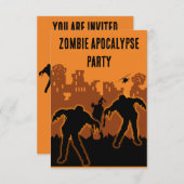 Zombie Apokalypse Party Einladung (Vorne/Hinten)