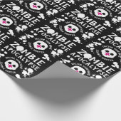 Zombie Apokalypse Personalisiert Schwarz/Weiß Geschenkpapier (Ecke)