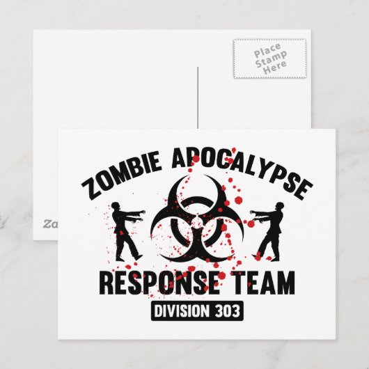 Zombie Apokalypse Response Team Postkarte (Vorne/Hinten)