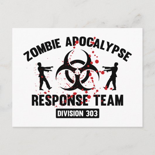 Zombie Apokalypse Response Team Postkarte (Vorderseite)