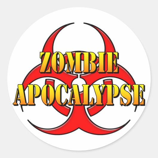 Zombie Apokalypse Runder Aufkleber (Vorderseite)