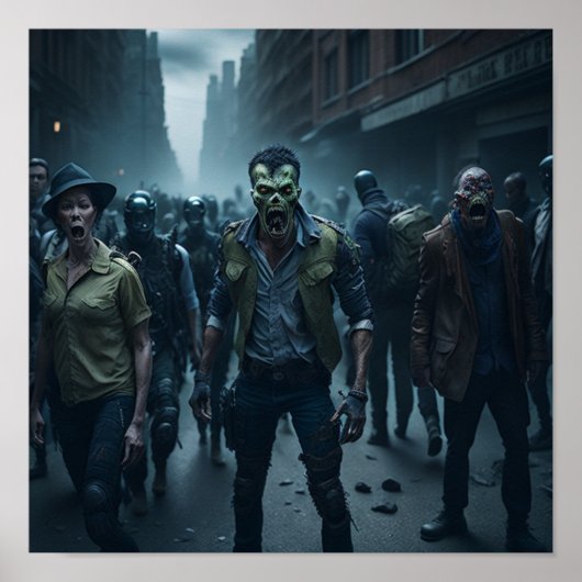 Zombie Apokalypse Scene Poster (Vorne)