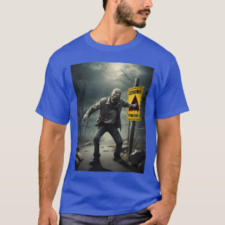 Zombie-Apokalypse-Schild Horrorfilm-Stil T-Shirt