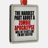 Zombie-Apokalypse Silbernes Ornament (Rechts)