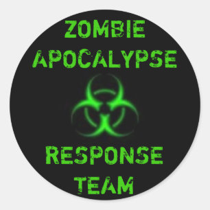Zombie-Apokalypse-Team grün Runder Aufkleber