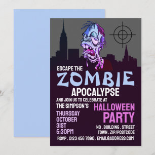 Zombie Apokalypse Thema Escape Room Halloween Einladung